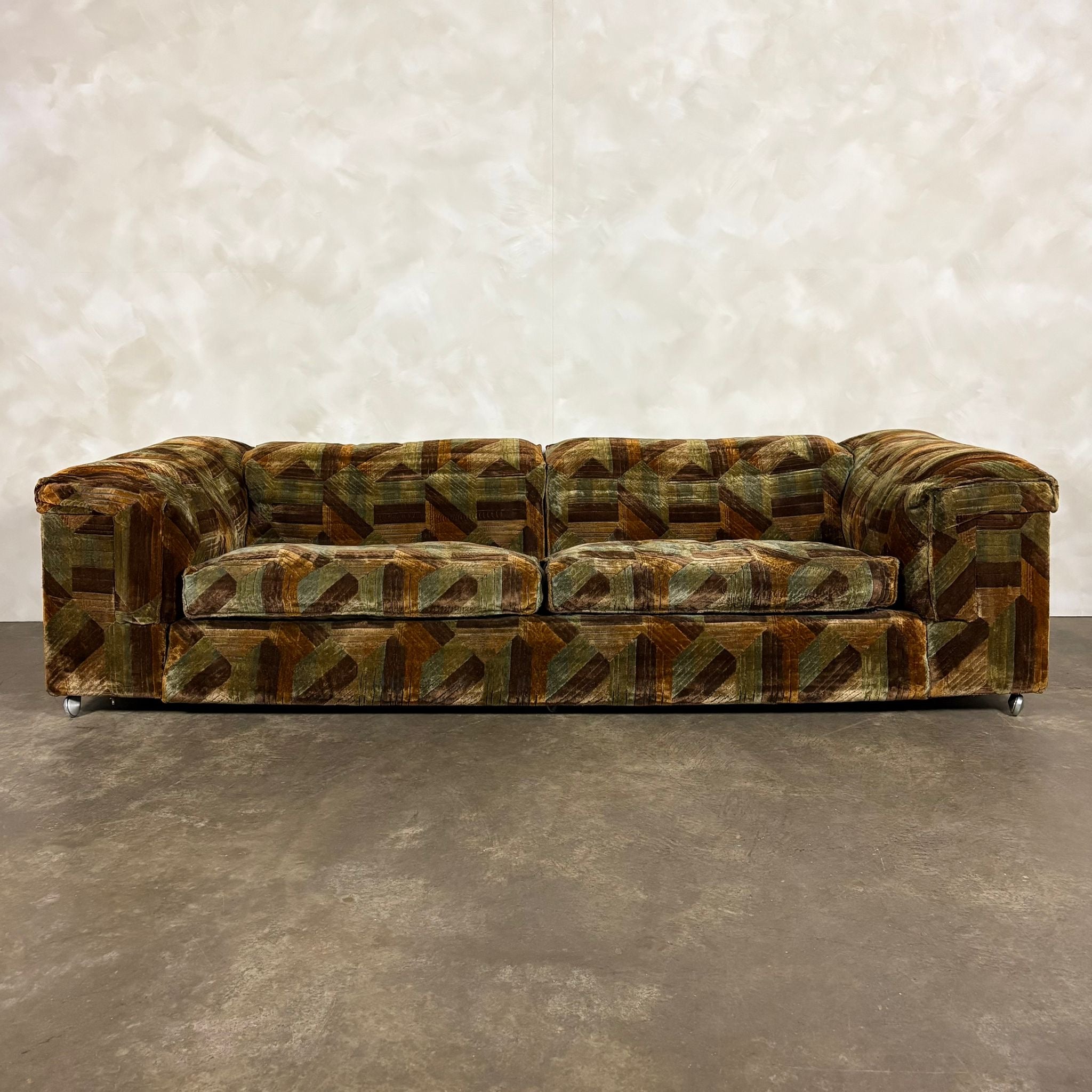 Mid Century Everest Geometric Large Three Seater Sofa Vintage Retro MCM