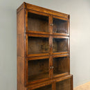 SOLD English Oak Glass Sectional Barrister Fronted Tall Cabinet/Bookcase Globe Wernicke Style Mid Century Vintage Retro MCM