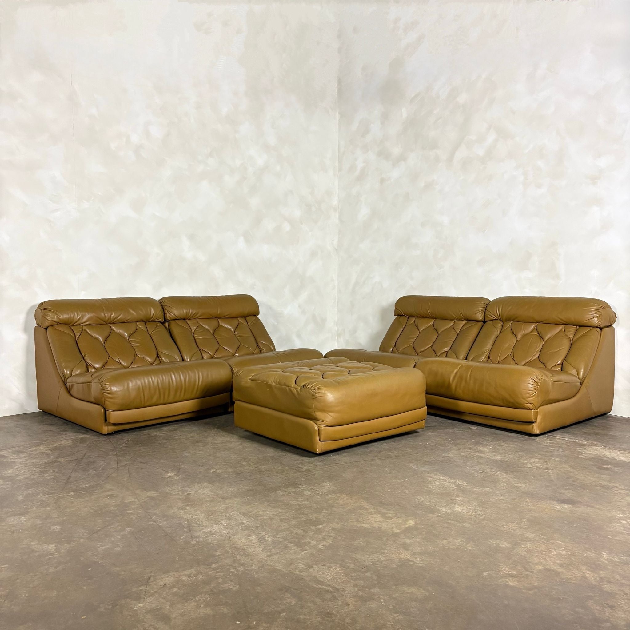 Tetrad Nucleus Leather Armchairs/Sofa Lounge Suite Mid Century Vintage Retro MCM