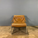 Mid Century Pieff Beta Tan Brown Leather Lounge Chair Vintage Retro MCM