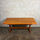 Pine Brutalist Dining Table Confectionery Kitchen Trestle Mid Century Vintage Retro MCM