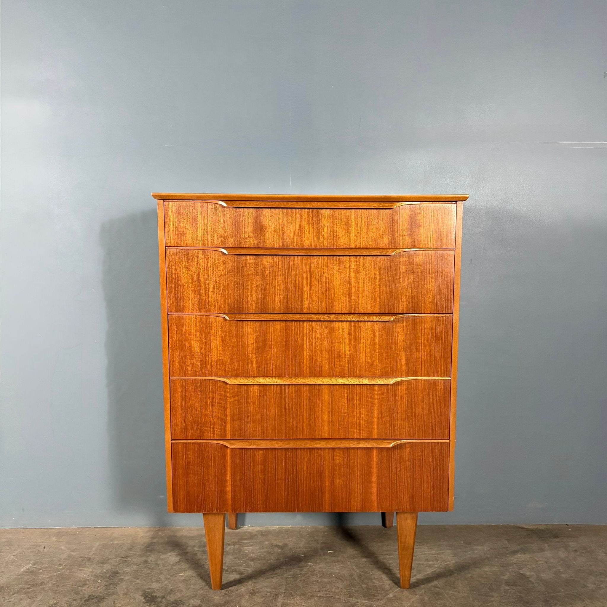 Pair Of ‘His & Her’ Teak Chest Of Drawers/Tall Boys Austinsuite Mid Century Vintage Retro MCM