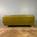 SOLD Mid Century Danish Svend Skipper Three Seater Sofa Green Leather Vintage Retro MCM