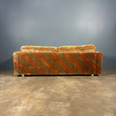 Mid Century Everest Orange Striped Geometric Lounge Suite - Three Seater Sofa, Armchairs & Coffee Tables Vintage Retro MCM