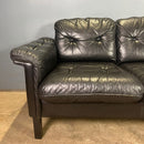 SOLD Black Leather Three Seater Sofa By Esko Pajamies For Asko Mid Century Vintage Retro MCM