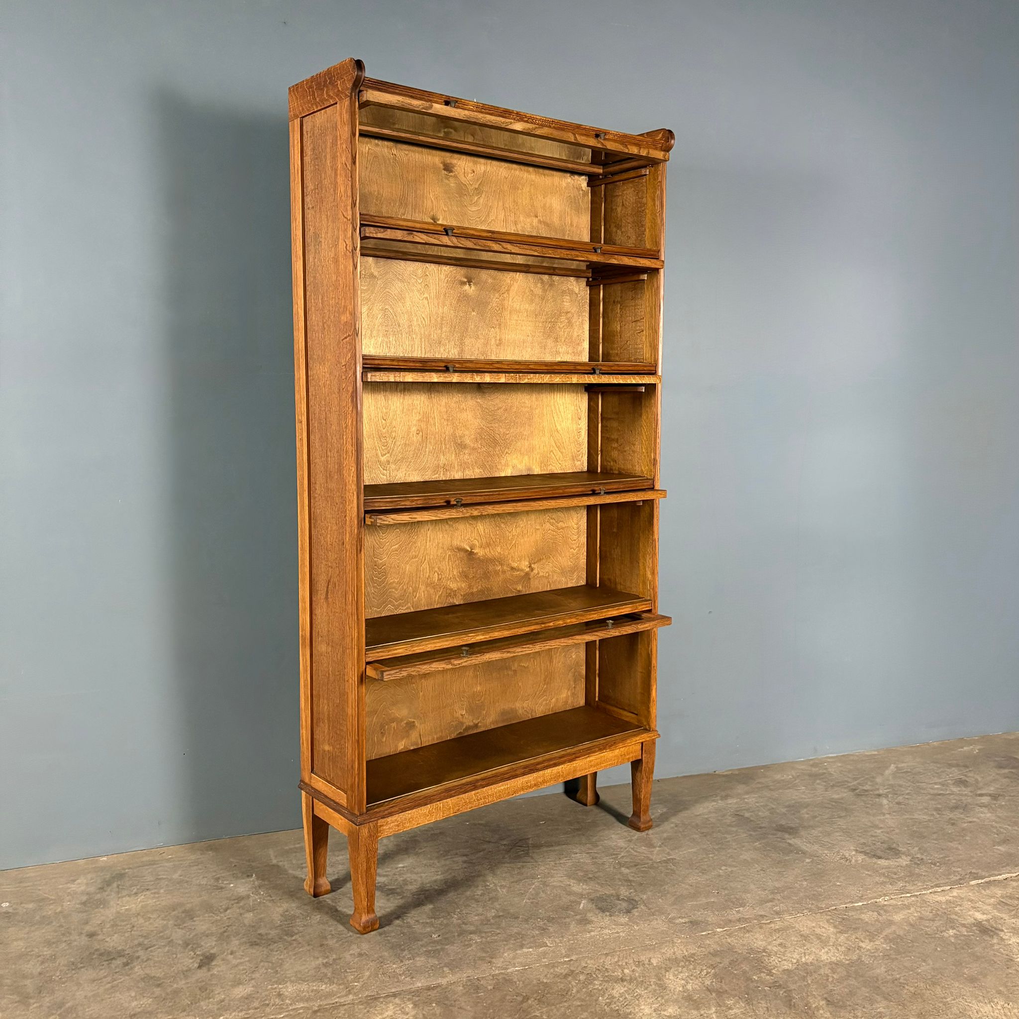 SOLD English Oak Glass Fronted Tall Cabinet/Bookcase Globe Wernicke Style Mid Century Vintage Retro MCM