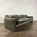 Maralunga Green Sage Three Seater Sofa By Vico Magistretti For Cassina Mid Century Vintage Retro MCM