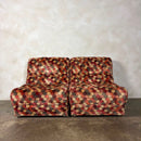 Pair Of Geometric Patterned Fold Out Lounge Chairs/Sofa Beds Rest Assured Mid Century Vintage Retro MCM