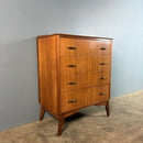Mid Century Teak & Brass Chest Of Drawers Vintage Retro MCM
