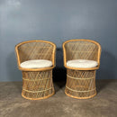 SOLD Mid Century Rattan Bamboo Two Seater Sofa, Pair Of Armchairs & Table Vintage Retro MCM