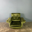 Mid Century Green Velvet Armchair Vintage Retro MCM
