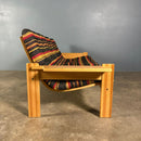 Mid Century Wool Pine Black Three Seater Sofa By Yngve Ekström For Swedese Vintage Retro MCM