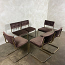 Six Marcel Breuer Cesca Brass Dining Chairs Mid Century Vintage Retro MCM