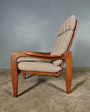 Mid Century Grey Wool Teak Armchair Vintage Retro MCM