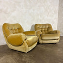 Mid Century G Plan Georgina Armchair Yellow Velvet Vintage Retro MCM