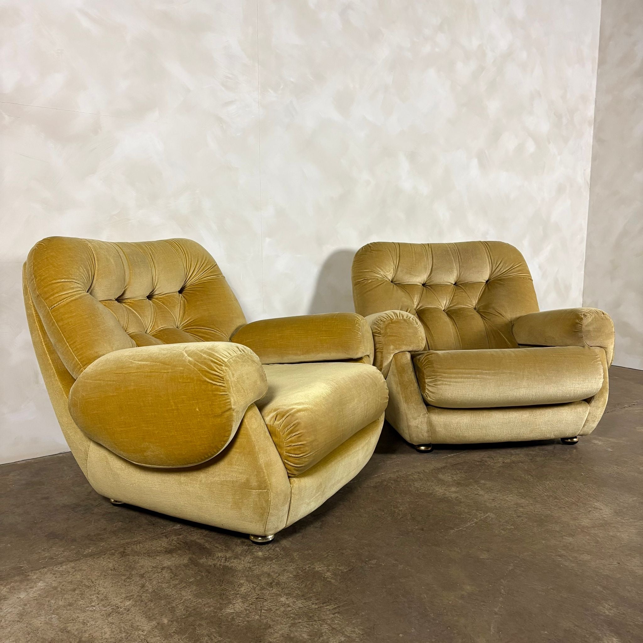 Mid Century G Plan Georgina Armchair Yellow Velvet Vintage Retro MCM
