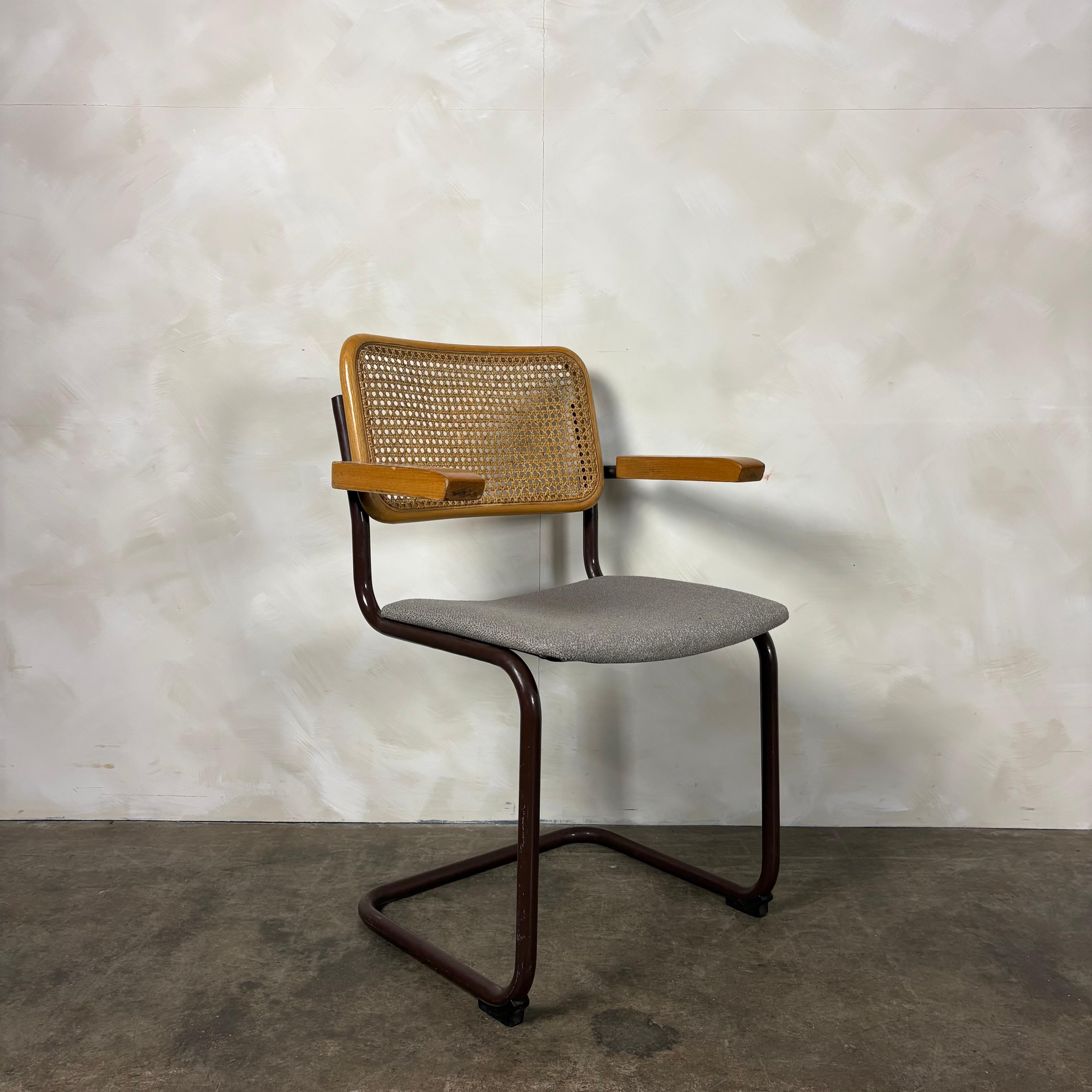 Six Brown Cesca Cane Rattan Marcel Breuer Dining Chairs Mid Century Vintage Retro MCM