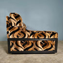 Mid Century Englender Two Seater Sofa & Armchair Geometric Pattern Vintage Retro MCM