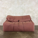 Pink Two Seater Sofa, Armchair & Footstool Annie Hiéronimus Ligne Roset 1980 Post Modern Cinna Mid Century Vintage Retro MCM