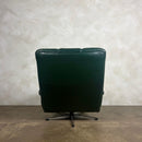 Tetrad Nucleus Green Leather Swivel Lounge Chair Mid Century Vintage Retro MCM