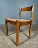 SOLD Pair Of Carimate Brown Rush & Beech Dining Chairs By Vico Magistretti For Cassina Mid Century Vintage Retro MCM