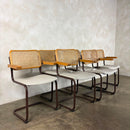Four Brown Cesca Cane Rattan Marcel Breuer Dining Chairs Mid Century Vintage Retro MCM