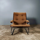 SOLD Mid Century Brown Corduroy Peter Hoyte Lounge Chair Vintage Retro MCM