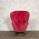 Pink Swivel Teak Lounge Chair Mid Century Vintage Retro MCM