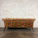 Antique Flamestitch Chesterfield Style Walnut Mahogany Three Seater Sofa Victorian