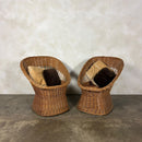 1970s Rattan Sofa & Pair Of Lounge Chairs Mid Century Vintage Retro MCM
