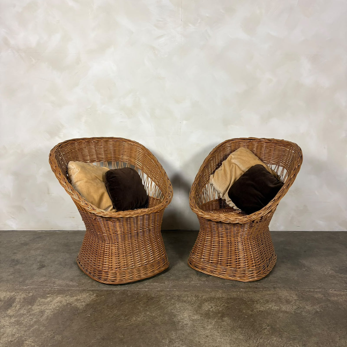 1970s Rattan Sofa & Pair Of Lounge Chairs Mid Century Vintage Retro MCM