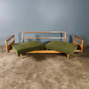 SOLD Mid Century Green Sofa Bed By Willhelm Knoll & Walter Knoll For Knoll International Vintage Retro MCM