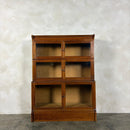 English Oak Glass Sectional Barrister Fronted Tall Cabinet/Bookcase Globe Wernicke Style Mid Century Vintage Retro MCM