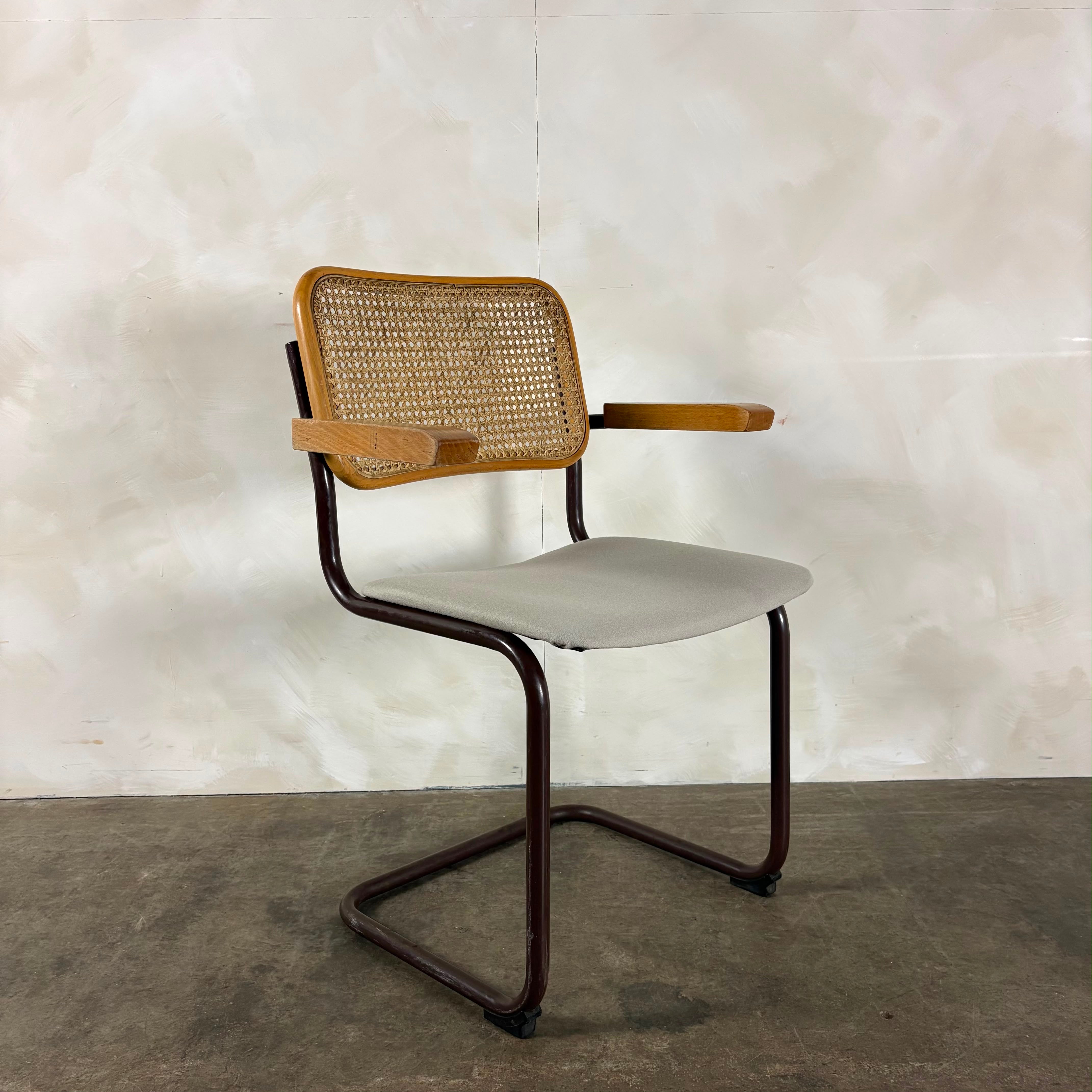 Four Brown Cesca Cane Rattan Marcel Breuer Dining Chairs Mid Century Vintage Retro MCM