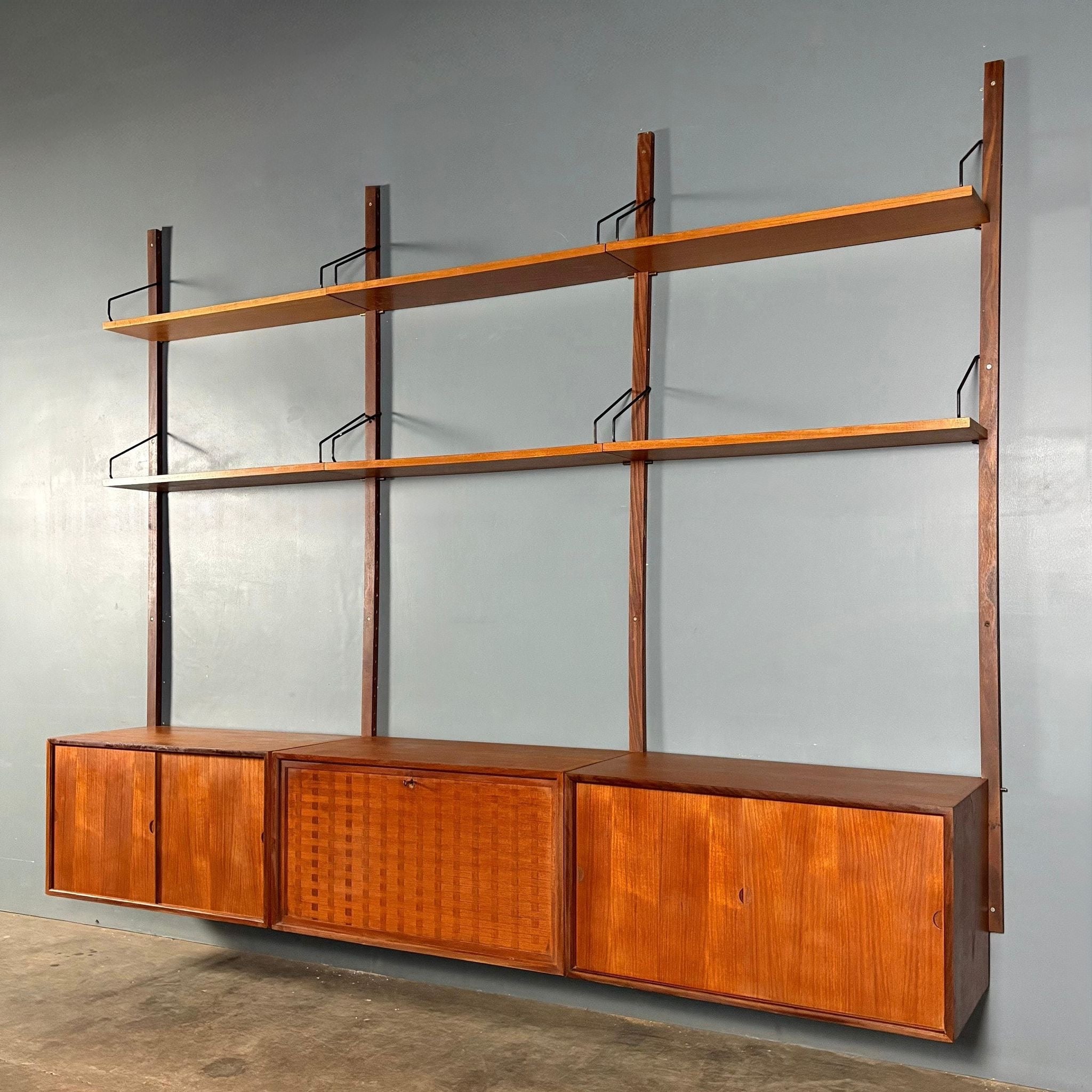 SOLD Mid Century Poul Cadovius Royal System Cado Large Teak Wall Unit Vintage Retro MCM Set 1