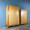Pair Of Alfred Cox Matching ‘His & Her’ Walnut Wardrobes Mid Century Vintage Retro MCM