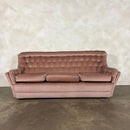 Mid Century Three Seater Sofa Blush Pink Vintage Retro MCM