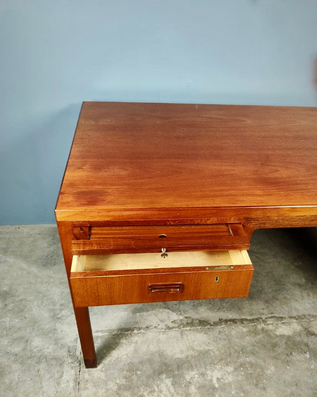 SOLD Danish Mahogany Executive Desk Ejner Larsen & Aksel Bender Madsen Willy Beck Mid Century Vintage Retro MCM