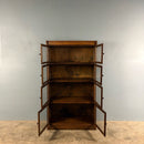 SOLD English Oak Glass Sectional Barrister Fronted Tall Cabinet/Bookcase Globe Wernicke Style Mid Century Vintage Retro MCM