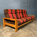 Three Seater Sofa Pine Mid Century Vintage Retro MCM