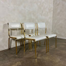 SOLD Brass & Glass Dining Table With Four Matching Brass Dining Chairs Mid Century Vintage Retro MCM