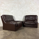 Mid Century Large Brown Leather Armchair Gimson & Slater Vintage Retro MCM