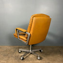 SOLD Office Chair André Vandenbeuck For Arflex Style Tan Cognac Leather Mid Century Vintage Retro MCM