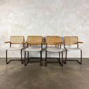 Four Brown Cesca Cane Rattan Marcel Breuer Dining Chairs Mid Century Vintage Retro MCM