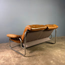 SOLD Two Seater Borkum Sofa By Johan Bertil Häggström Brown Leather Ikea Mid Century Vintage Retro MCM