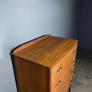 Mid Century Teak & Brass Chest Of Drawers Vintage Retro MCM