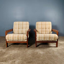 SOLD Pair Of Teak Danish Armchairs Mid Century Vintage Retro MCM