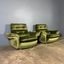 Mid Century Green Velvet Armchair Vintage Retro MCM