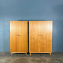 Meredew ‘His & Her’ Pair Of Matching Wardbrobes Oak Mid Century Vintage Retro MCM