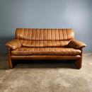 SOLD De Sede DS-86 Two Seater Brown Leather Sofa Mid Century Vintage Retro MCM